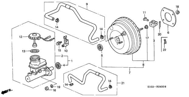1997 Honda CR-V Master Cylinder Assembly (Abs) Diagram for 46100S04N53