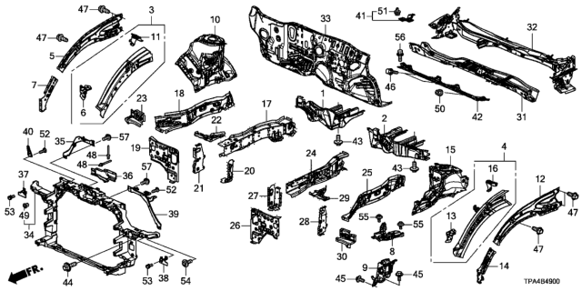 2020 Honda CR-V Hybrid BASE COMP Diagram for 60630TPGA00