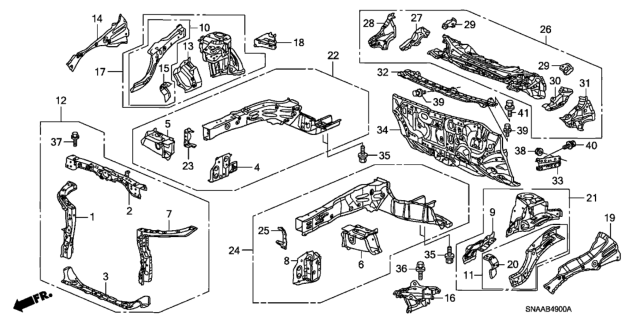 2009 Honda Civic Bracket Set, R. FR. Sub-Frame (FR) Diagram for 04606SNAA01ZZ