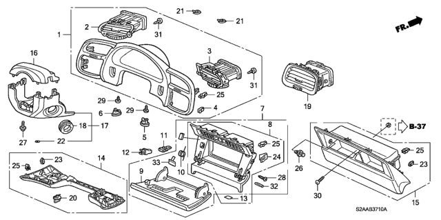 2008 Honda S2000  Rubber, Stopper Diagram for 77255S2A003