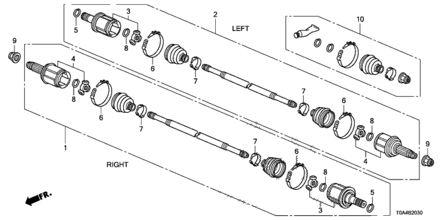 2012 Honda CR-V Joint, Inboard Diagram for 42320T0A305