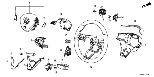 2020 Honda Accord Switch Assembly, Cruise & Acc & Lkas Diagram for 36770TVAA11