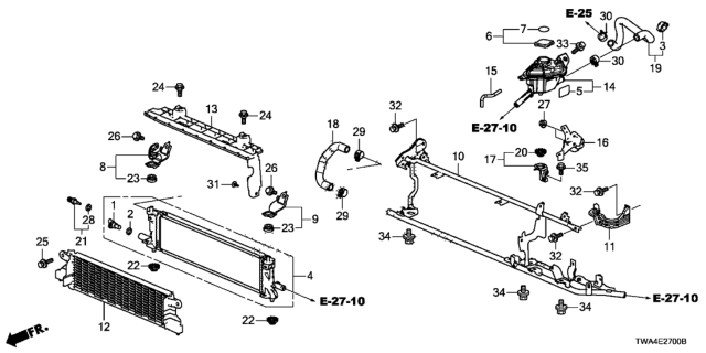 2018 Honda Accord Hybrid  Tank, Expansion Diagram for 1J1016C2A03
