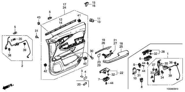 2021 Honda Passport Switch Assembly, Power Window Passenger Diagram for 35760TG7C41
