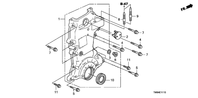 2010 Honda Insight  Bolt, Stud (12X74.5) Diagram for 90380RBJ000