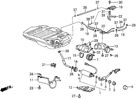 1987 Honda Civic  Bolt, Flange (5X9) Diagram for 90508GC8000
