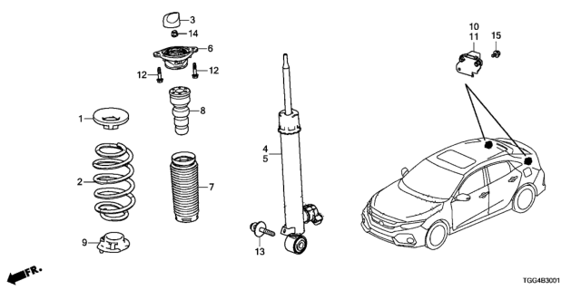 2019 Honda Civic  Bolt, Wash (12X94) Diagram for 90177TGHA01