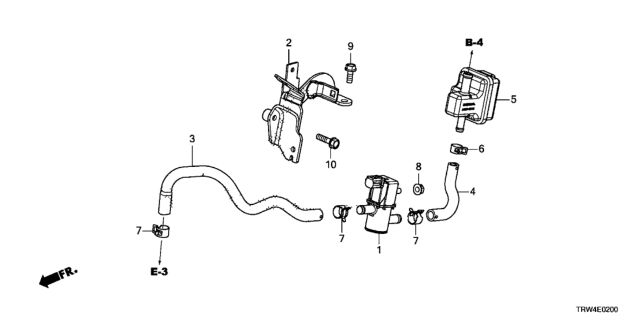 2020 Honda Clarity Plug-In Hybrid Tube A, Purge Diagram for 361645WJA00