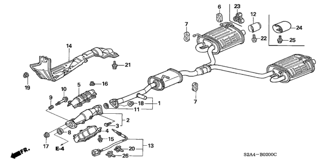 2004 Honda S2000  Gasket, Exhuast Flexible Diagram for 18229PCX003