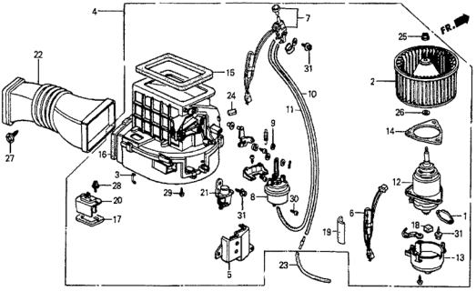 1985 Honda Prelude  Motor Assembly Diagram for 39430SB0003