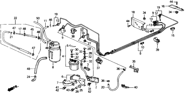 1988 Honda Prelude  Clamp, Fuel Hose Diagram for 16725PK2000