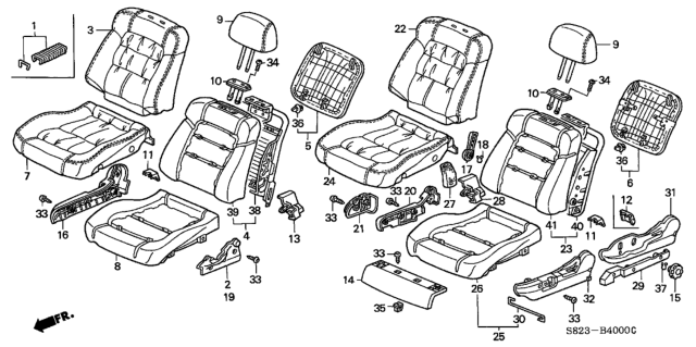 1998 Honda Accord  Cover, L. Center *NH284L* (LIGHT QUARTZ GRAY) Diagram for 81515S87A50ZA