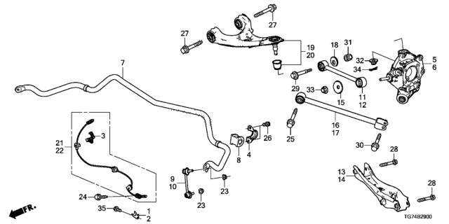 2018 Honda Pilot Bolt, Flange (10X20) Diagram for 90165S3VA00