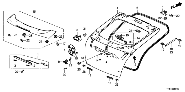 2012 Honda Crosstour  Grommet, Screw (6MM) Diagram for 90663SB2003