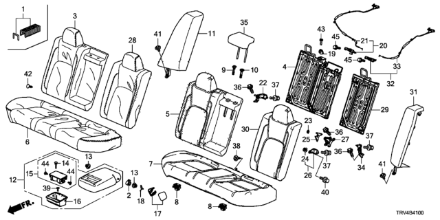 2019 Honda Clarity Electric Guide, Headrest *NH643L* (LIGHT GRAY) Diagram for 82143SDAA01YQ