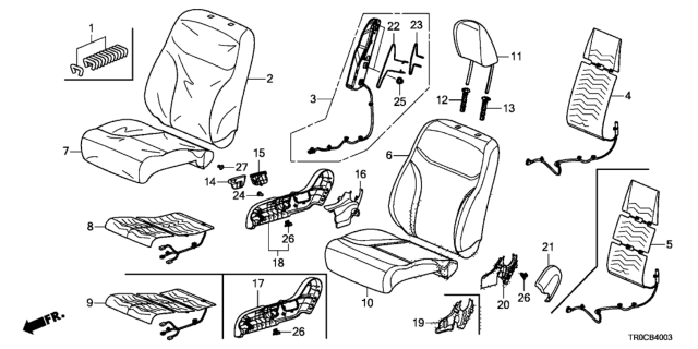 2014 Honda Civic Pad, Right Front Seat Cushion Diagram for 81137TR0A01