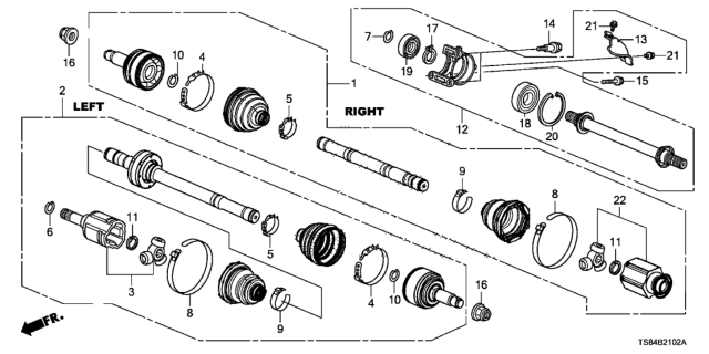 2015 Honda Civic  Band, Outboard Boot Diagram for 44317TR4A92