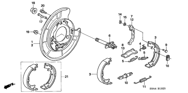 2005 Honda CR-V  Pin, Parking Lever Diagram for 43365SFEJ02