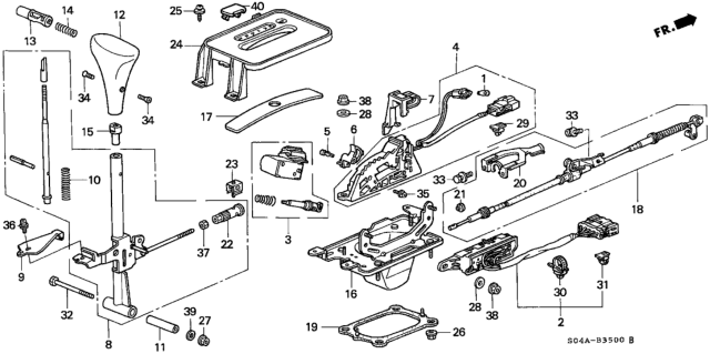 1999 Honda Civic  Knob, Select Lever Diagram for 54132S04981