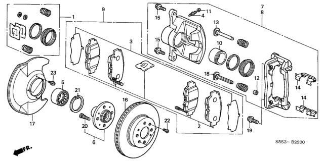 2002 Honda Civic  Shim Set, FR. Diagram for 06455S5DA00