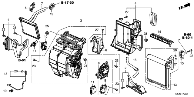 2019 Honda HR-V  Clip, Evaporator Sensor Diagram for 80566SNKA01