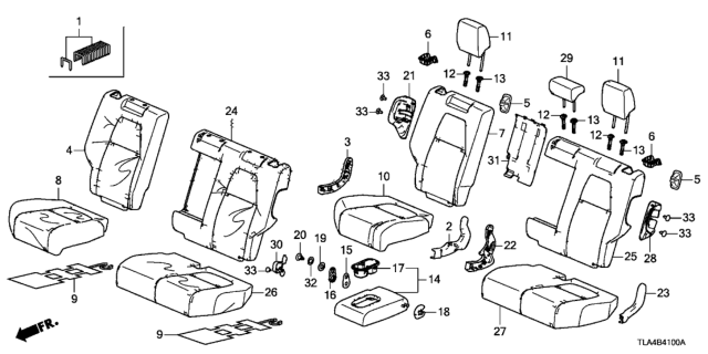 2018 Honda CR-V  Holder, Rear Armrest Cup (Cashmere Ivory) Diagram for 82183TLAA01ZB