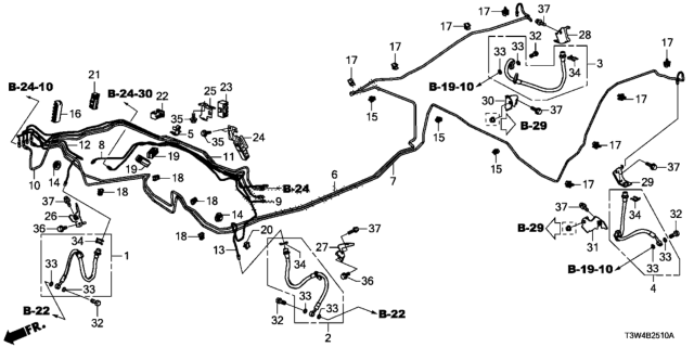 2015 Honda Accord Hybrid  Pipe D Comp, Brake Diagram for 46340T3ZA00
