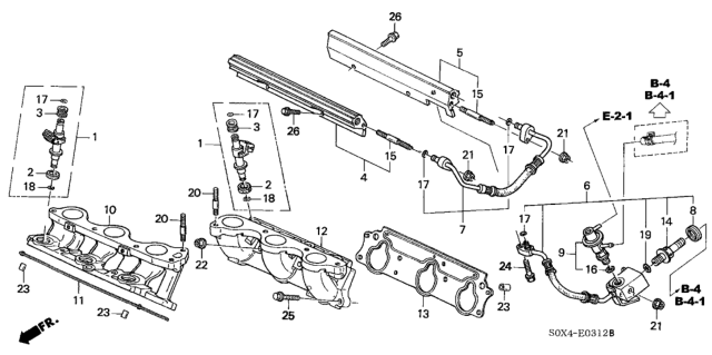 2003 Honda Odyssey  Hose B, Fuel Feed Diagram for 16722P8EA01