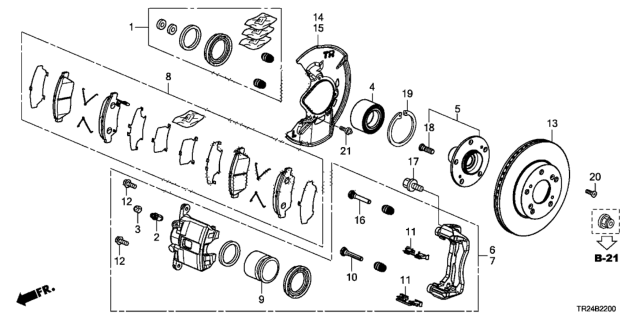 2013 Honda Civic Retainer Diagram for 45237TF2G01