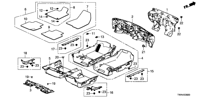 2018 Honda Accord Hybrid Garnish Assy., R. FR. Side (Inner) *NH900L* (DEEP BLACK) Diagram for 84201TVAA01ZA