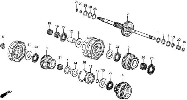 1987 Honda Prelude  Nut, Flange (19MM) Diagram for 90201PL4000