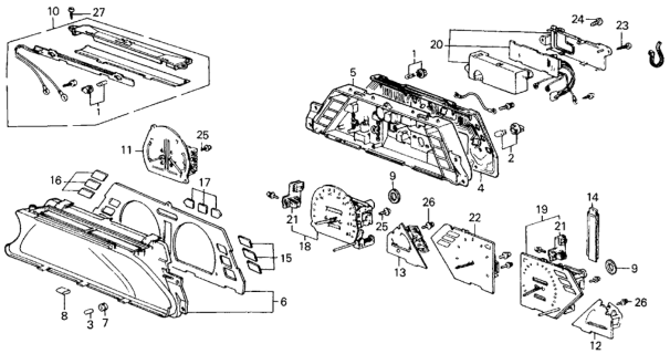 1985 Honda Civic  Meter Assy., Temperature (NS) Diagram for 37170SB3003