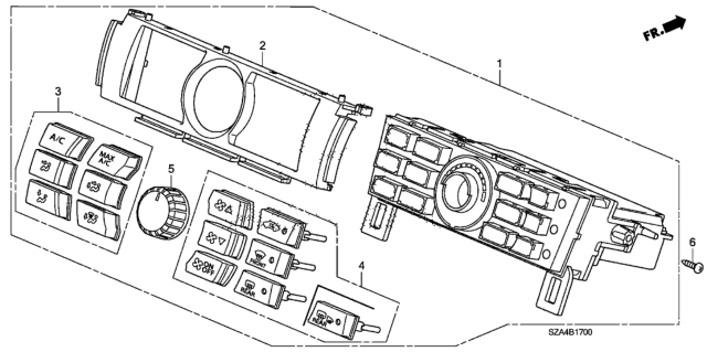 2012 Honda Pilot Knob Assy., Dial *NH608L* (GUN METALLIC) Diagram for 79504SZAA11ZA