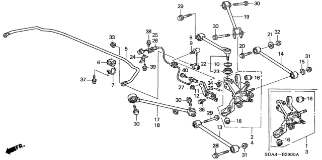 2003 Honda Accord  Nut, Arm (Upper) (12MM) Diagram for 90363SZ3003