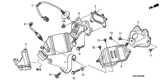 2006 Honda Civic Sensor, Rear Oxygen Diagram for 36532RMXA01