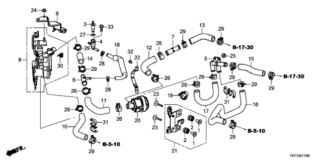 2020 Honda Clarity Fuel Cell  Joint Pipe (2Way) Diagram for 79711TRTJ31