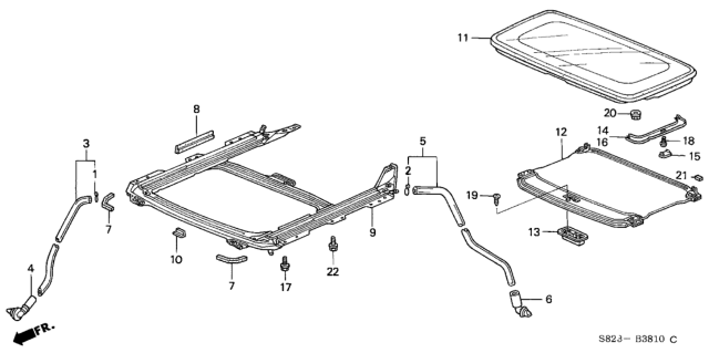 2000 Honda Accord Seal B, Frame Diagram for 70082S84A01