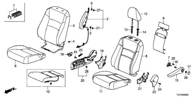 2020 Honda Pilot  Clip Diagram for 81122T3LA01
