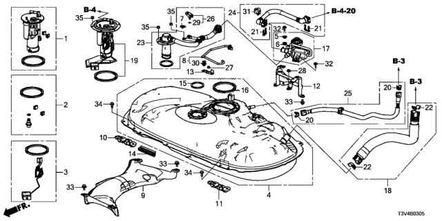 2014 Honda Accord  Protector, Fuel Tank Diagram for 17533T3VL01
