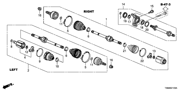 2014 Honda Civic  Band, Outboard Boot Diagram for 44317S6DE01