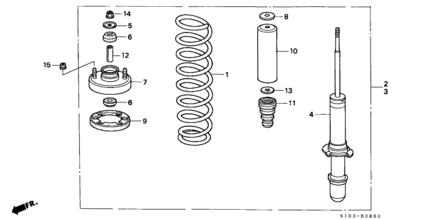 1997 Honda CR-V Rubber, Front Bump Stop Diagram for 51722S10004