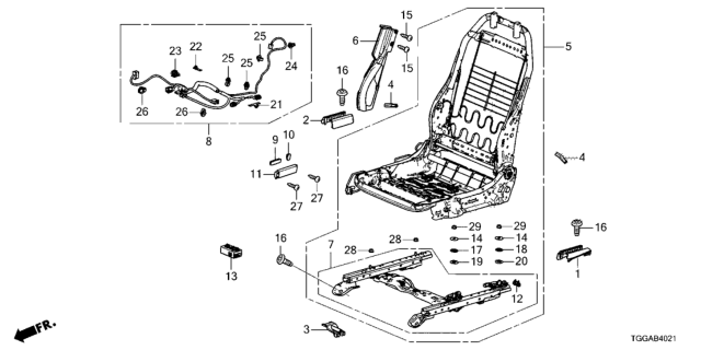 2021 Honda Civic  Foot Cover *NH900L* Diagram for 81107TGGA02ZA