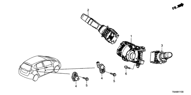 2016 Honda Fit  Switch Assembly, Door Diagram for 35400T5AJ01