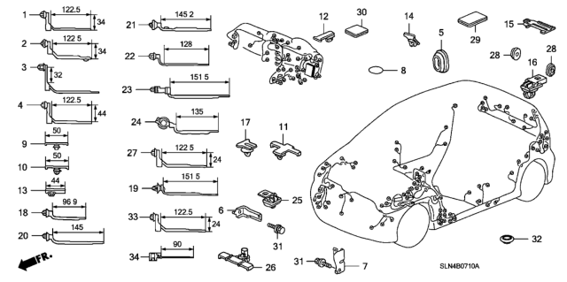 2008 Honda Fit  Grommet, Defroster Cord Diagram for 91647SD5010