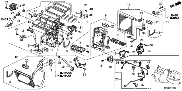 2014 Honda Crosstour  Bracket, Driver Instrument Center Cover (Lower) Diagram for 77287TA0A00