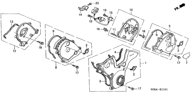 2000 Honda Odyssey  Plate Assembly, Rear Timing Belt Back Cover Diagram for 11870P8AA00