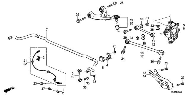 2019 Honda Ridgeline  Bolt, Flange (10X20) Diagram for 90165THRA00