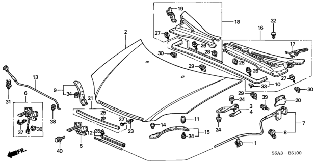 2003 Honda Civic  Bolt, Special Diagram for 75126S5A003