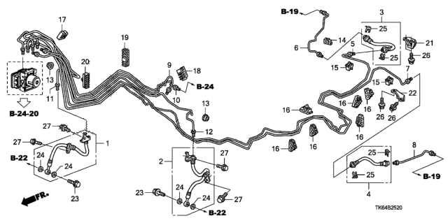 2009 Honda Fit  Pipe U, Brake Diagram for 46374TK6A50