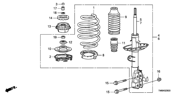 2010 Honda Insight Rubber, Spring Seat Diagram for 51684TM8003